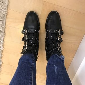 Studded Flat Rocker Booties